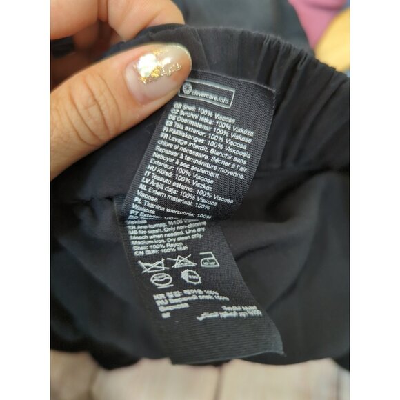 & OTHER STORIES Women's Black Viscose Flowy Pants Stretch Waist Size 2 READ - Picture 3 of 8